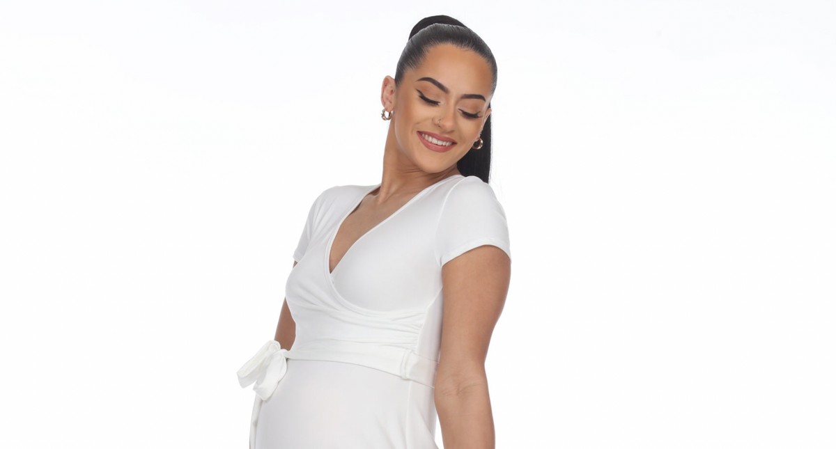 White Baby Shower Dresses for Moms | Cream, Beige, & More