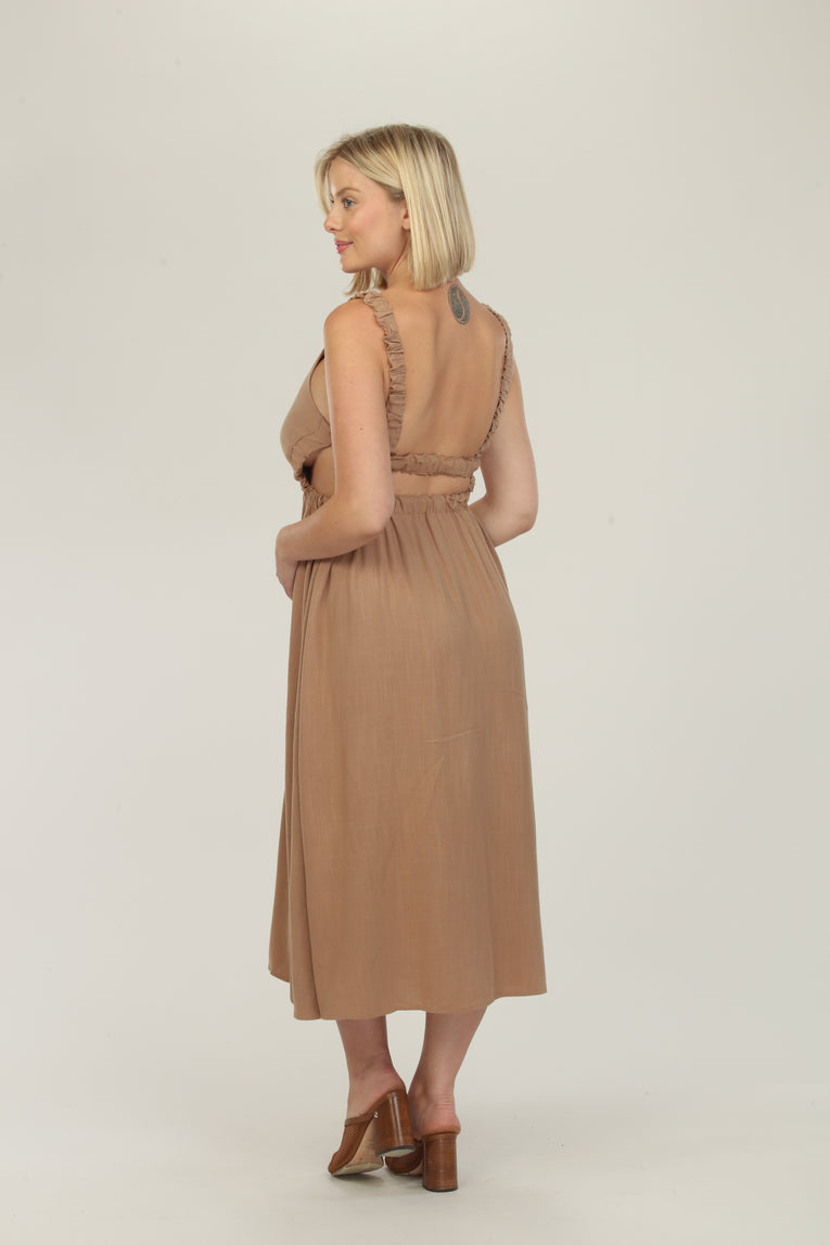 Brown Sugar Maternity Dress Back