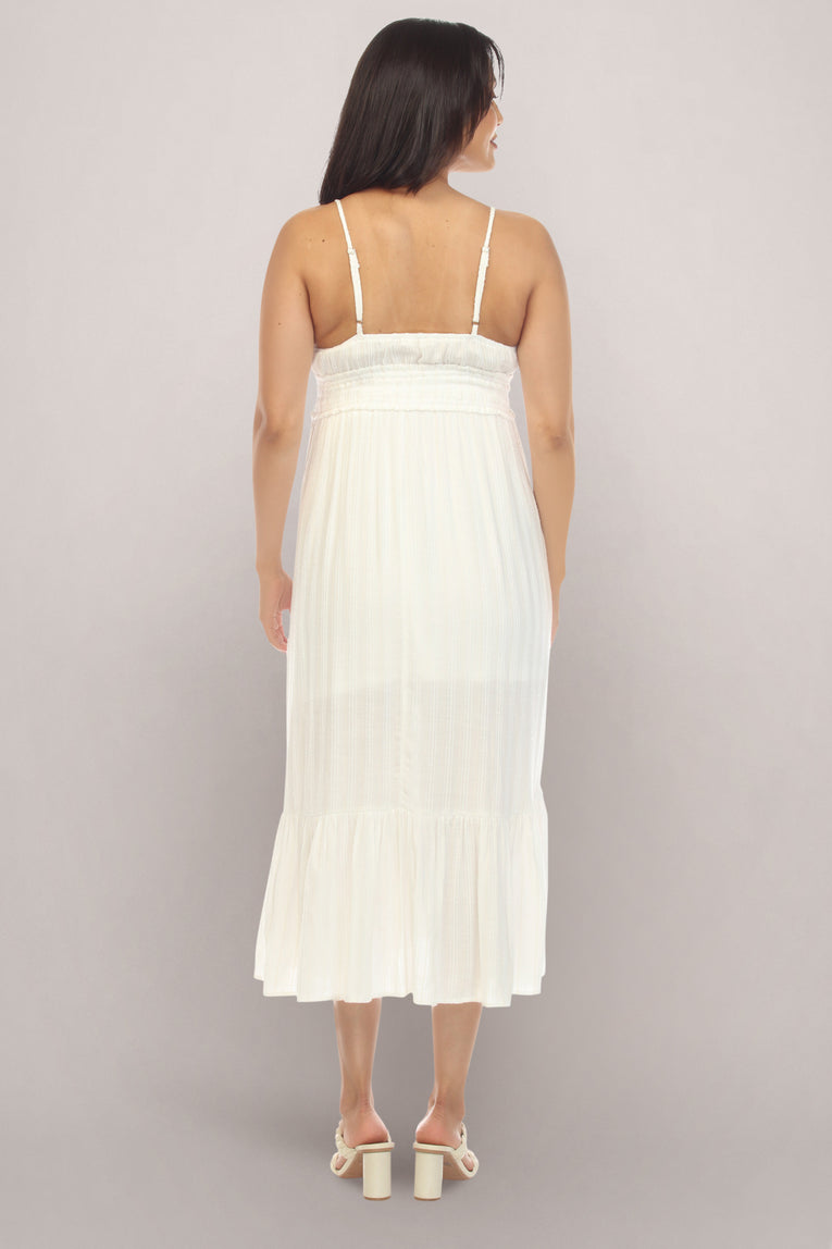 Cream White Maternity Dress Back