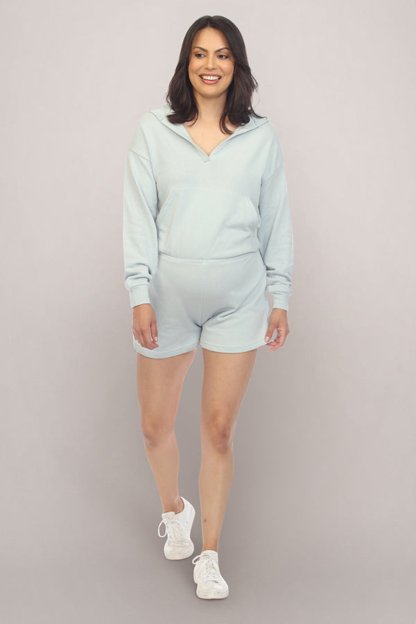 Light Blue Mini Maternity Dress Front