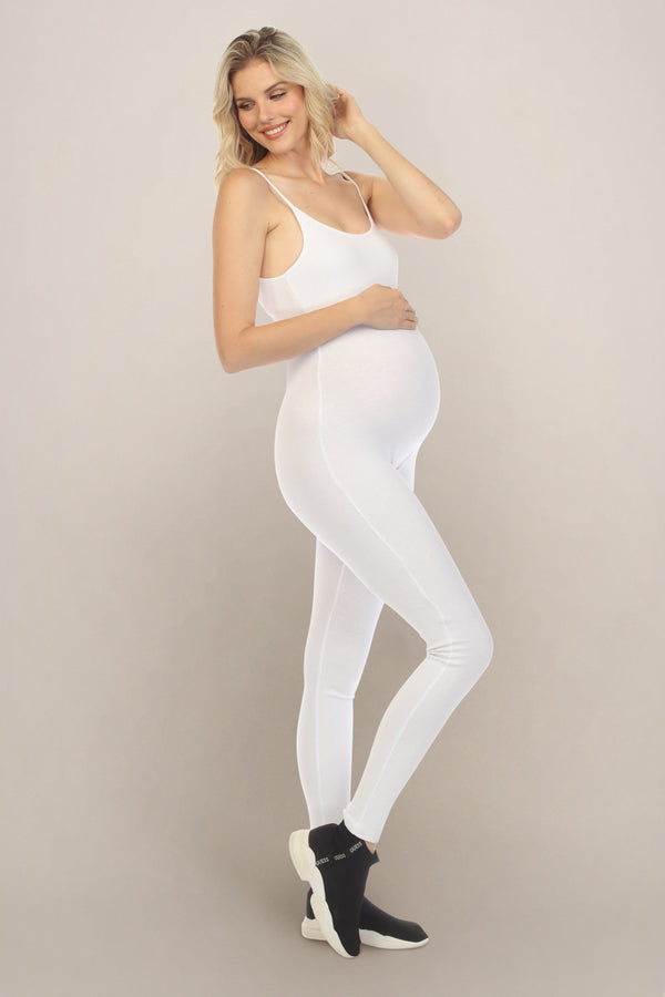 White Jumpsuit Maternity Dress