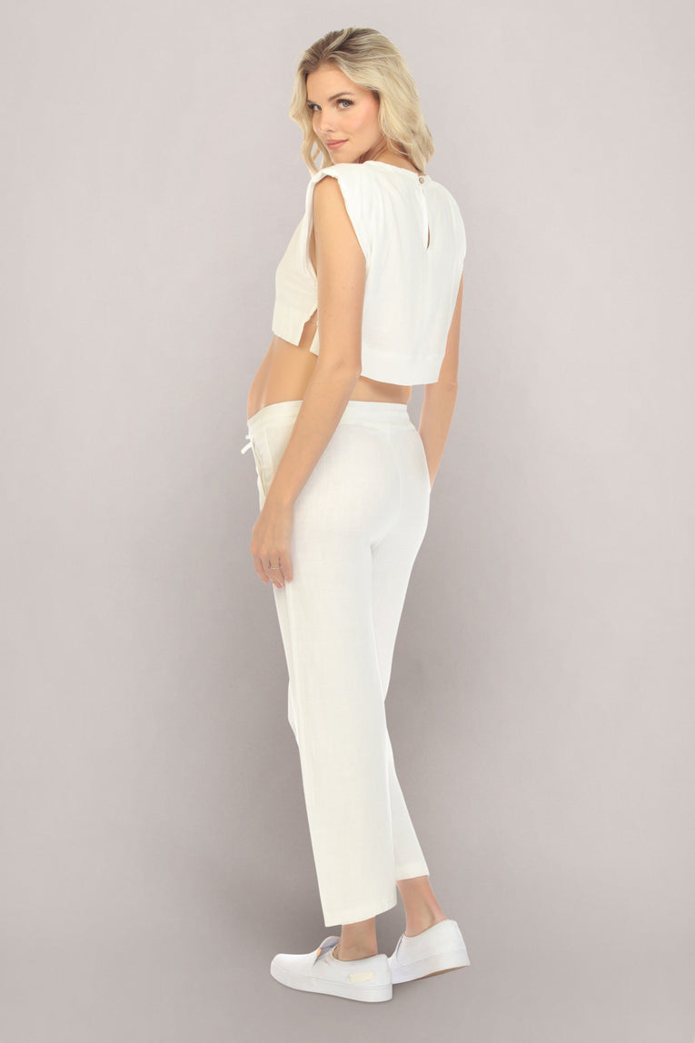 White Top Bottom Maternity Dress Back