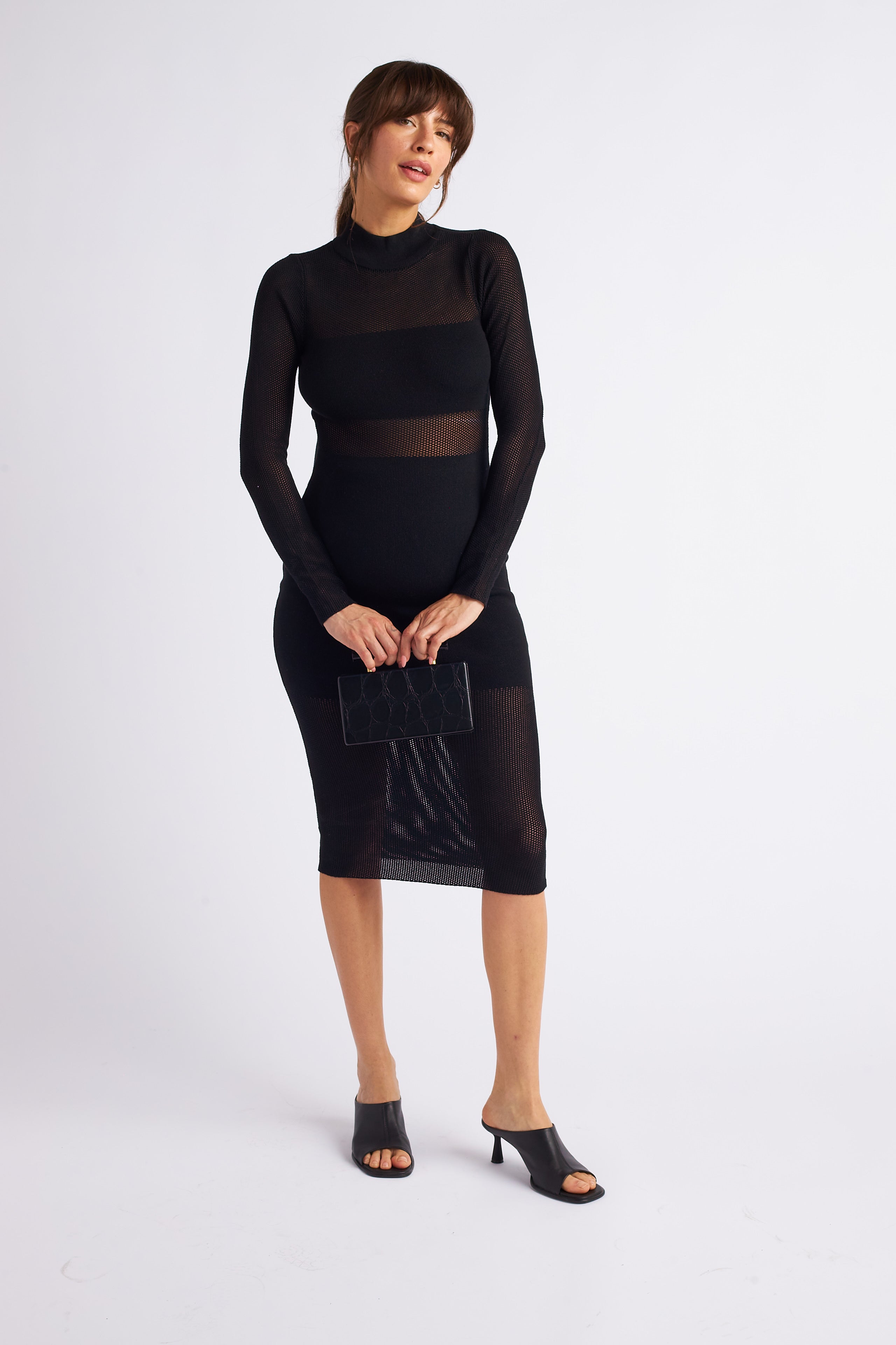 Black Ruched Maternity Cocktail Dress