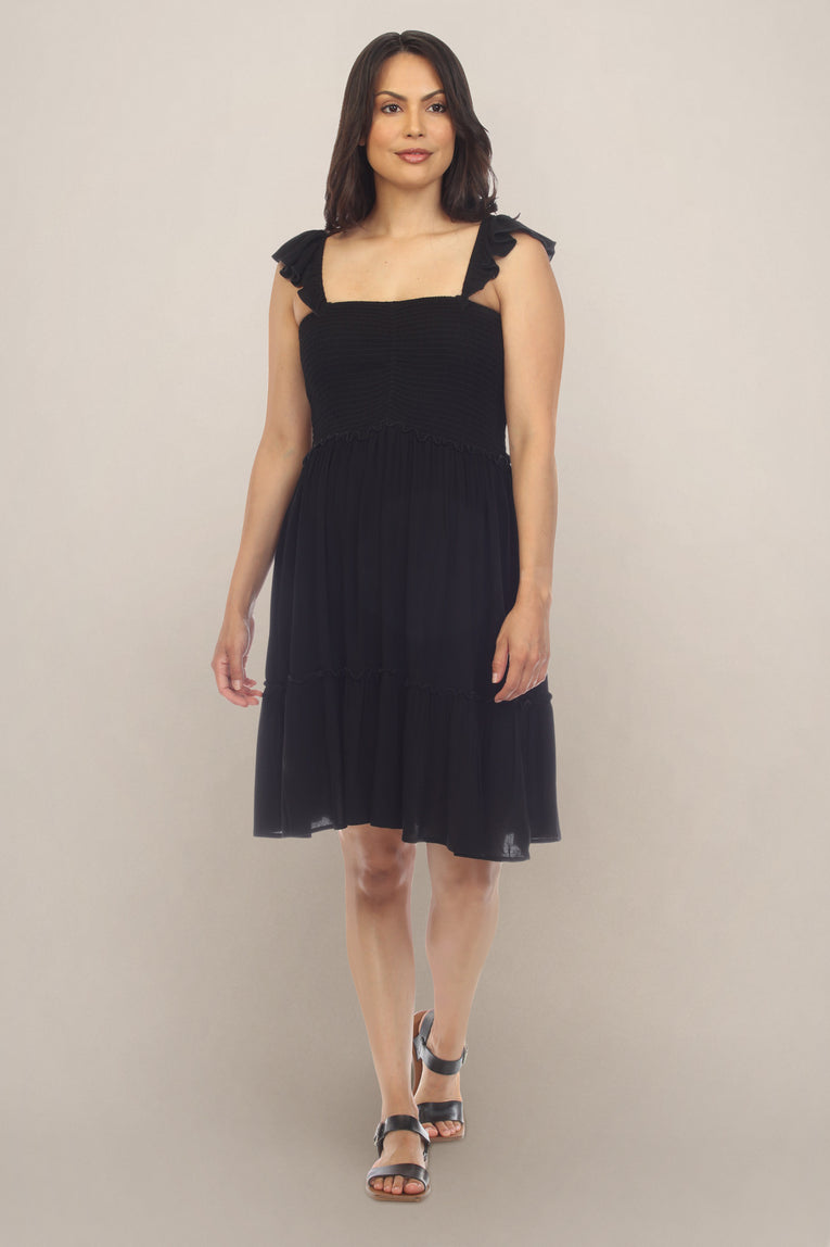 Black Off the Shoulder Maternity Smock Dress L Black Off the Shoulder Maternity Smock Dress L