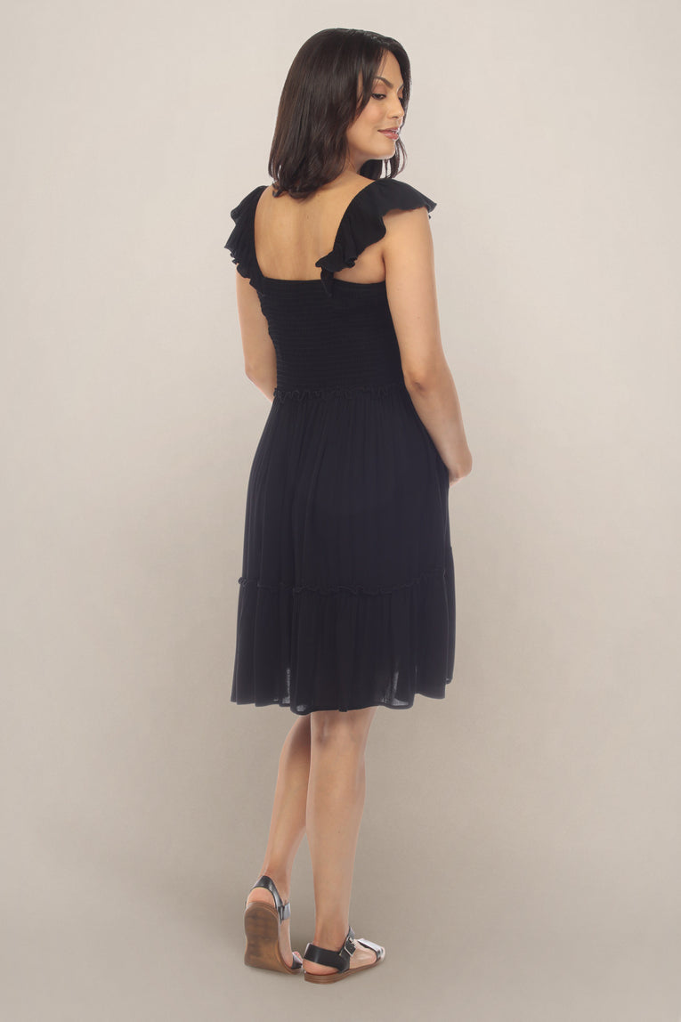 Basic Black Off Shoulder Maternity Dress Tilt