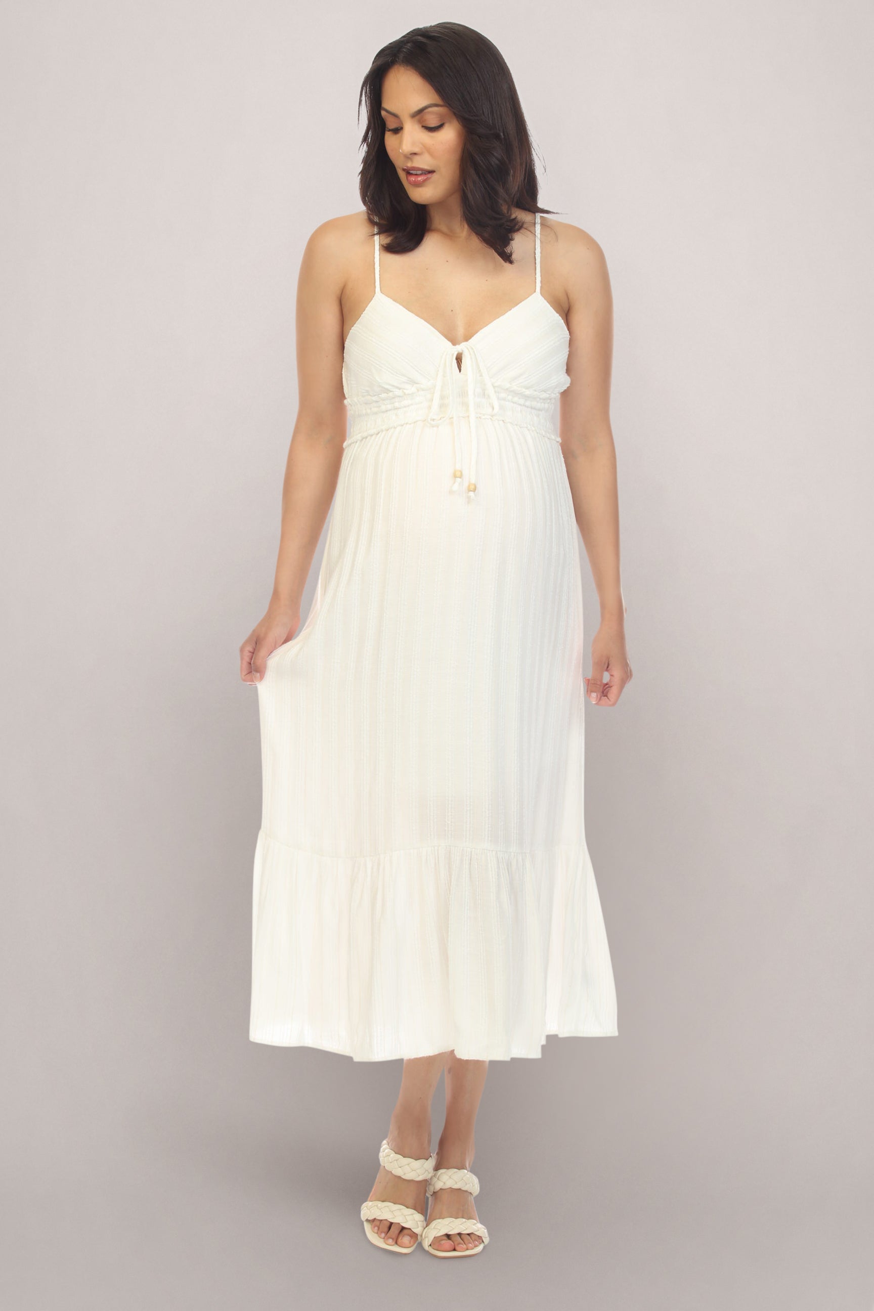 White Maternity Summer Maternity Dress M