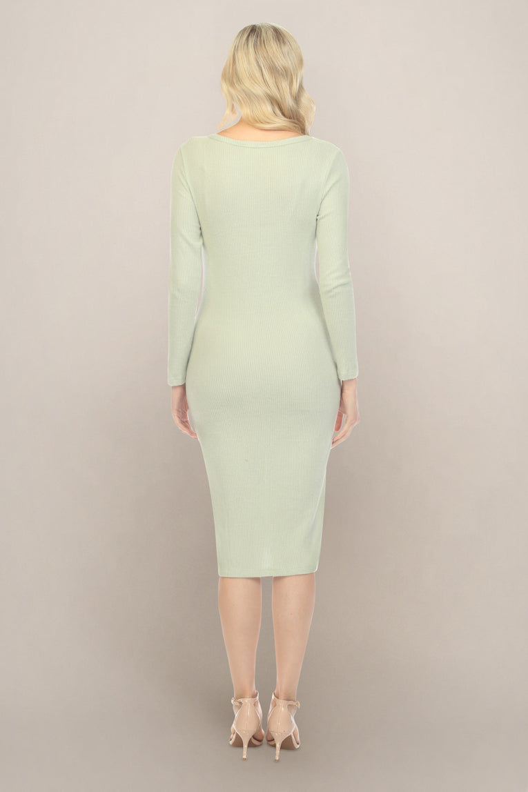 Green Sage Button-Up Midi Maternity and Nursing Dress Green Sage Button-Up Midi Maternity and Nursing Dress