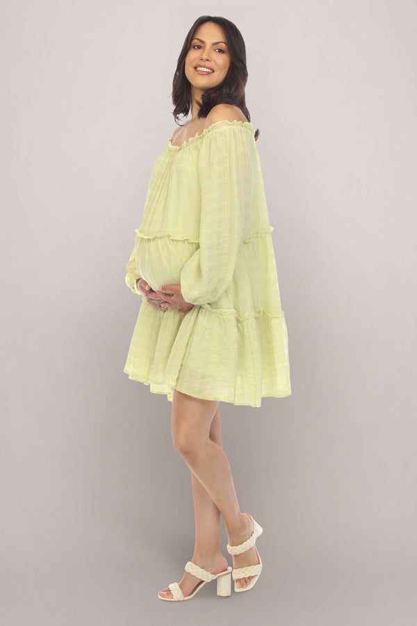 Lime Maternity Dress Side