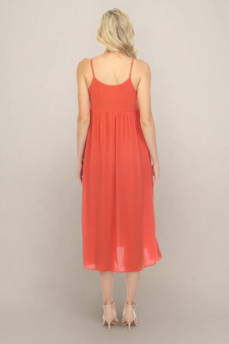Orange Empire Waist Midi Maternity Dress M Orange Empire Waist Midi Maternity Dress M