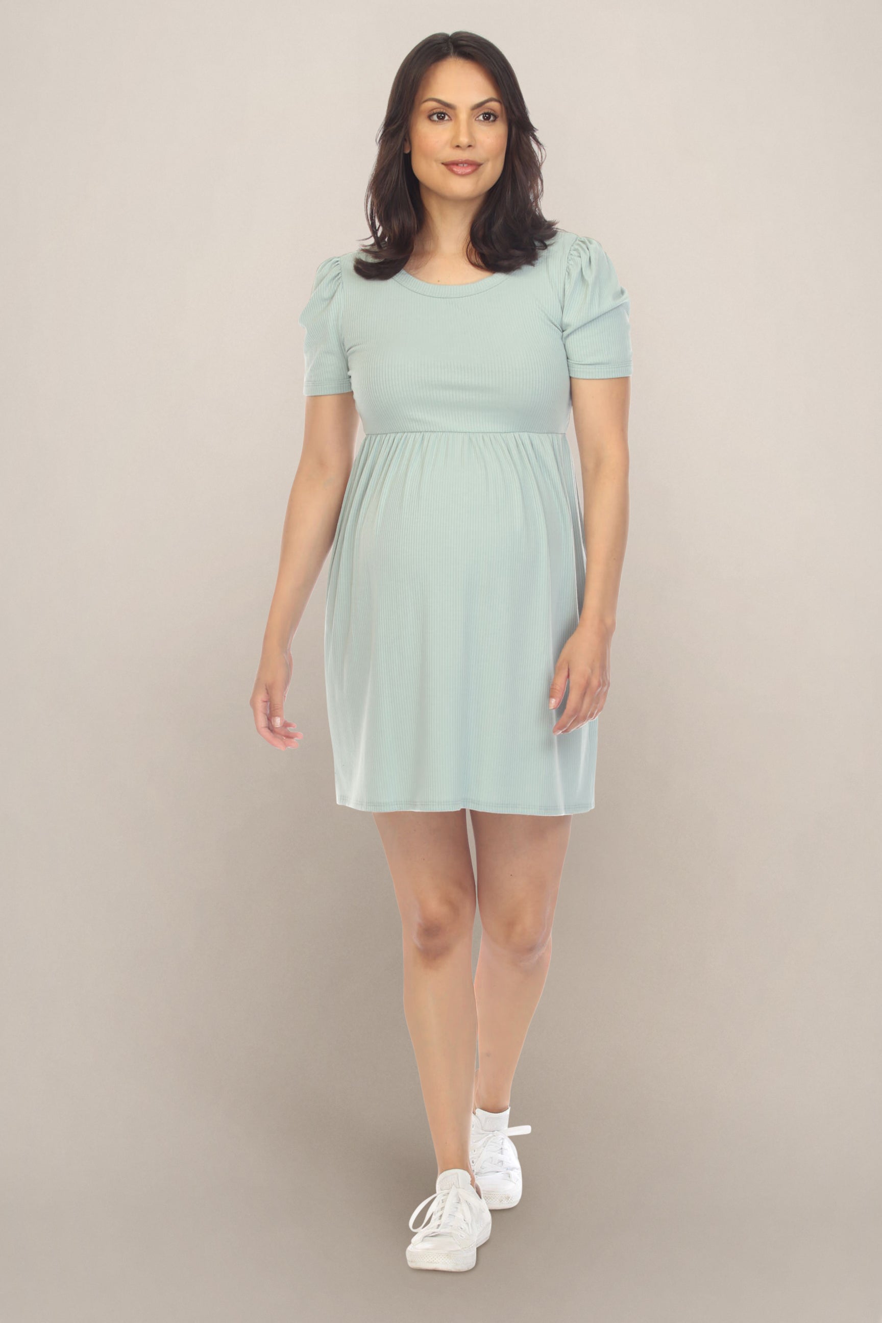 Mint Blue Gender Reveal Dress with Tie-Back Mint Blue Gender Reveal Dress with Tie-Back